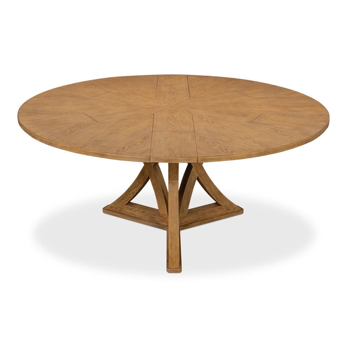 Rustic Round Dining Table - Heather Grey In New Condition For Sale In Westwood, NJ