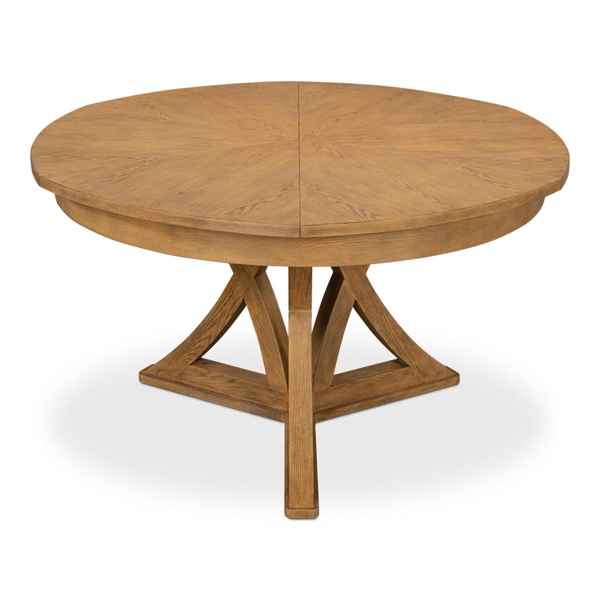 Contemporary Rustic Round Dining Table - Heather Grey For Sale
