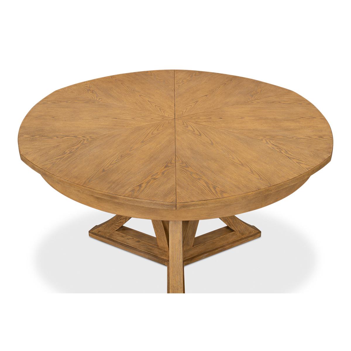 Wood Rustic Round Dining Table - Heather Grey For Sale