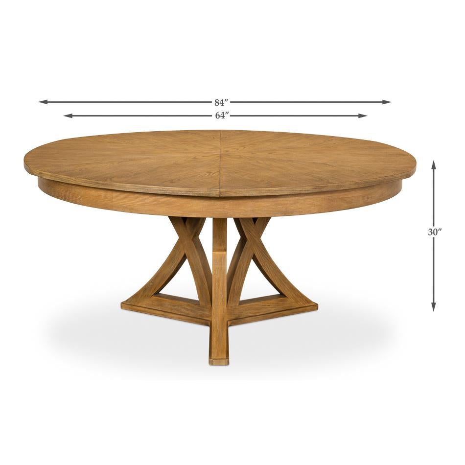 Rustic Round Dining Table, Heather Grey For Sale 5