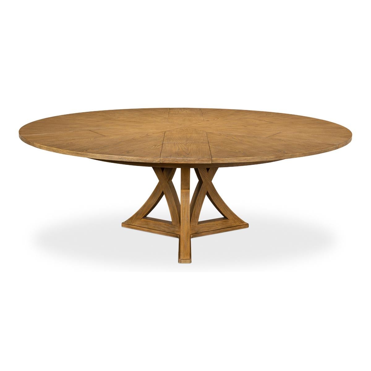 Wood Rustic Round Dining Table, Heather Grey For Sale
