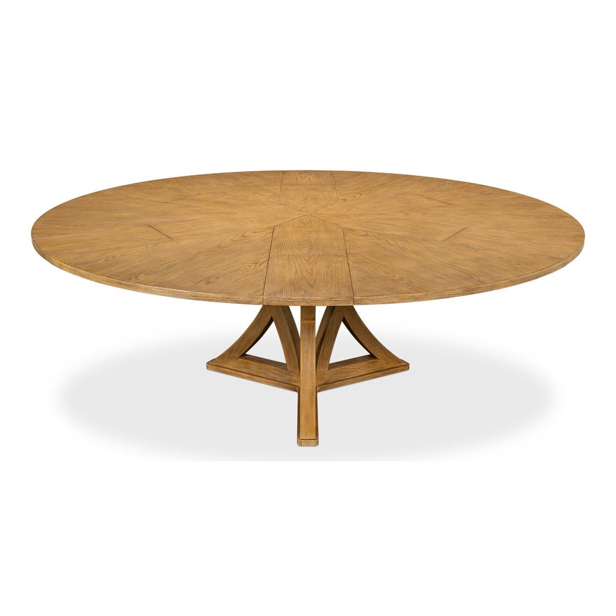 Rustic Round Dining Table, Heather Grey For Sale 1