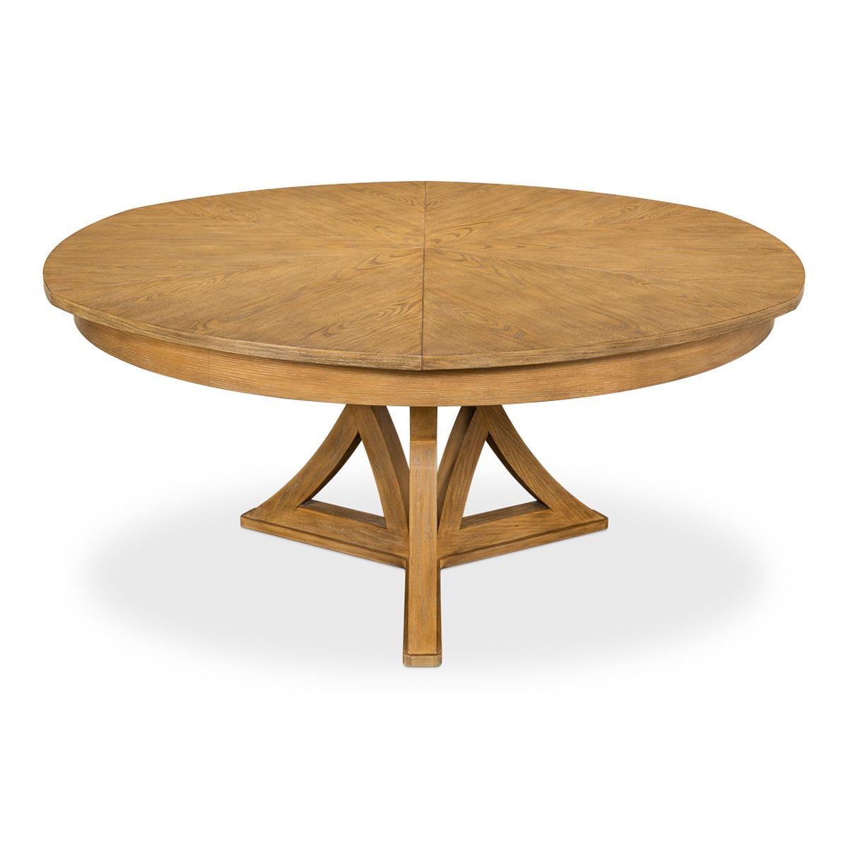 Rustic Round Dining Table, Heather Grey For Sale 2