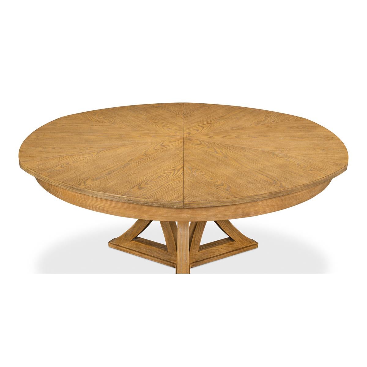 Rustic Round Dining Table, Heather Grey For Sale 3