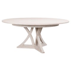 Rustic Round Dining Table - Whitewash White