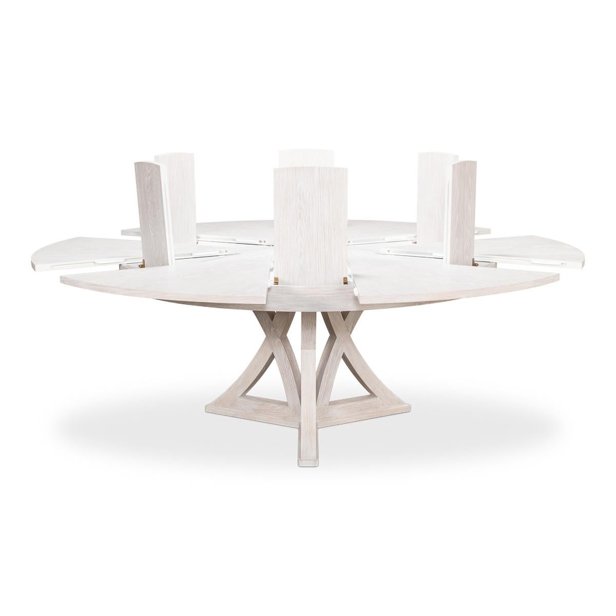round whitewash dining table
