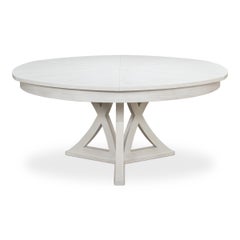 Rustic Round Dining Table, Working White