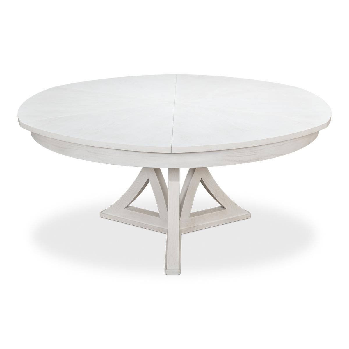 Rustic Round Dining Table, Working White For Sale 2