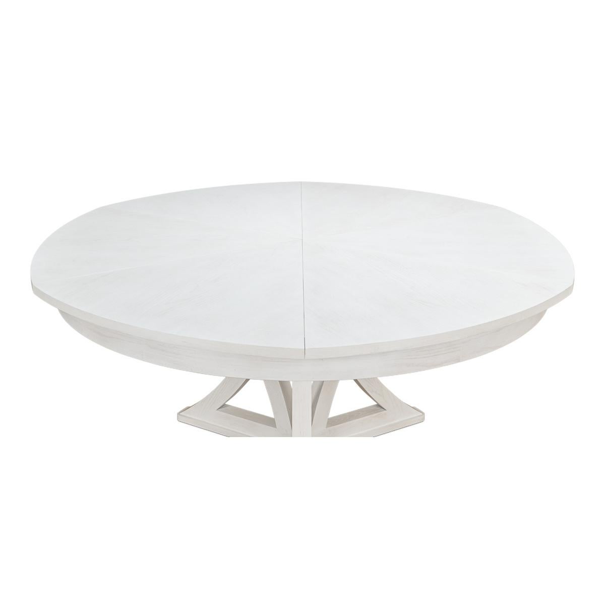 Rustic Round Dining Table, Working White For Sale 3