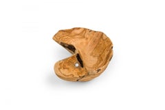 Rustic Kidney-Shaped Organic Olivewood Bowl