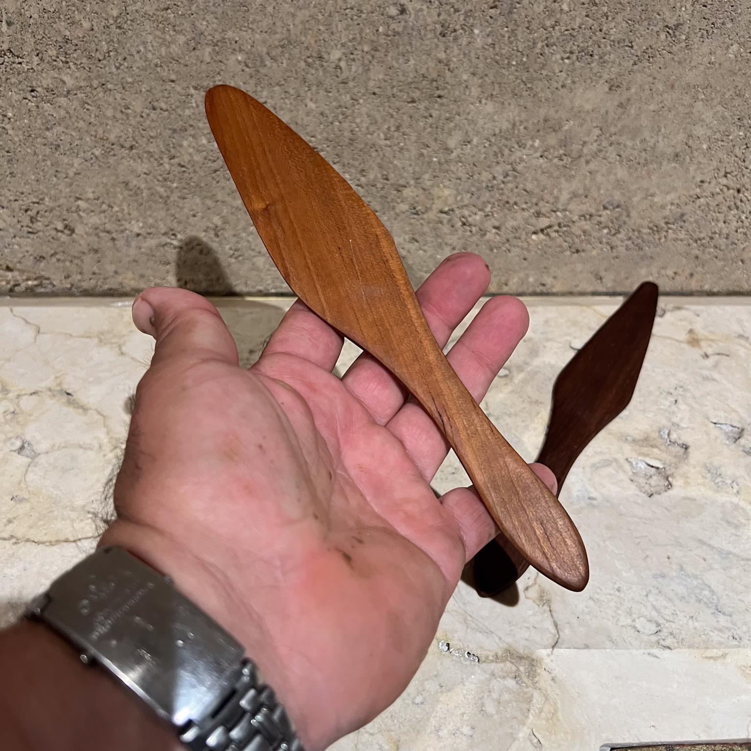Rustikales Bauernhaus-Holz Spatula-Set aus zwei im Angebot 1