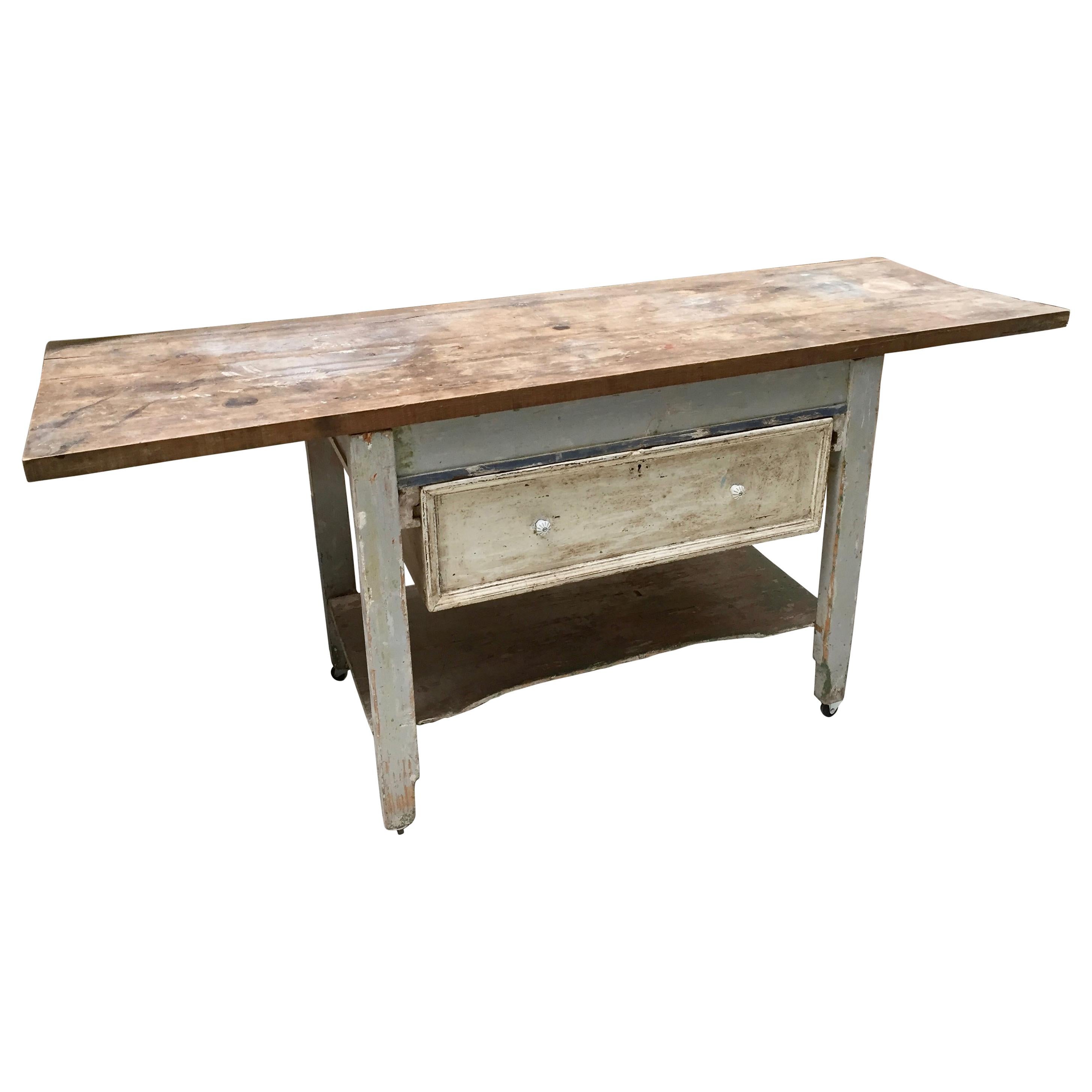 Rustic Kitchen Work Table or Serving Table For Sale