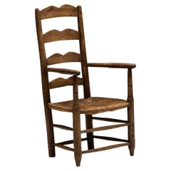 Rustic Ladder-Back Armchair, France, Early 20th Century