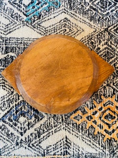 Rustic Large Organic Wood Carved Serving Bowl