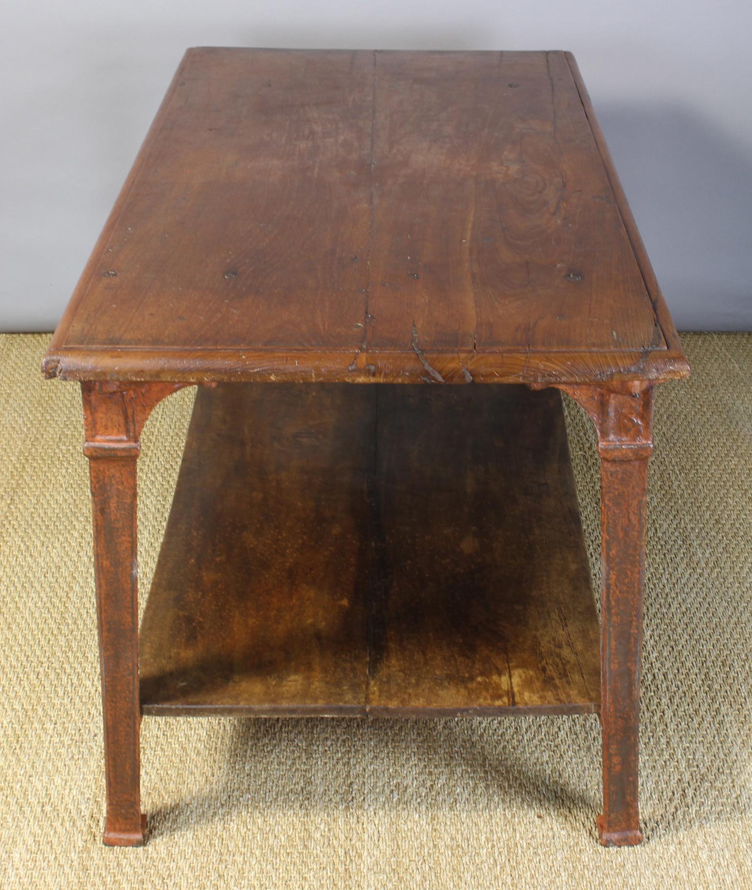 Rustic Late 19th Century French Library, Work or Dining Table 1