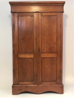 Rustic Late 19th Century French Oak Wardrobe Cabinet