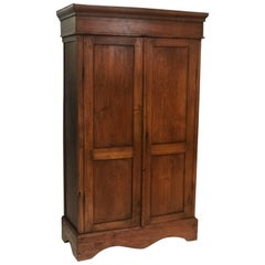 Rustic Late 19th Century French Oak Wardrobe Cabinet