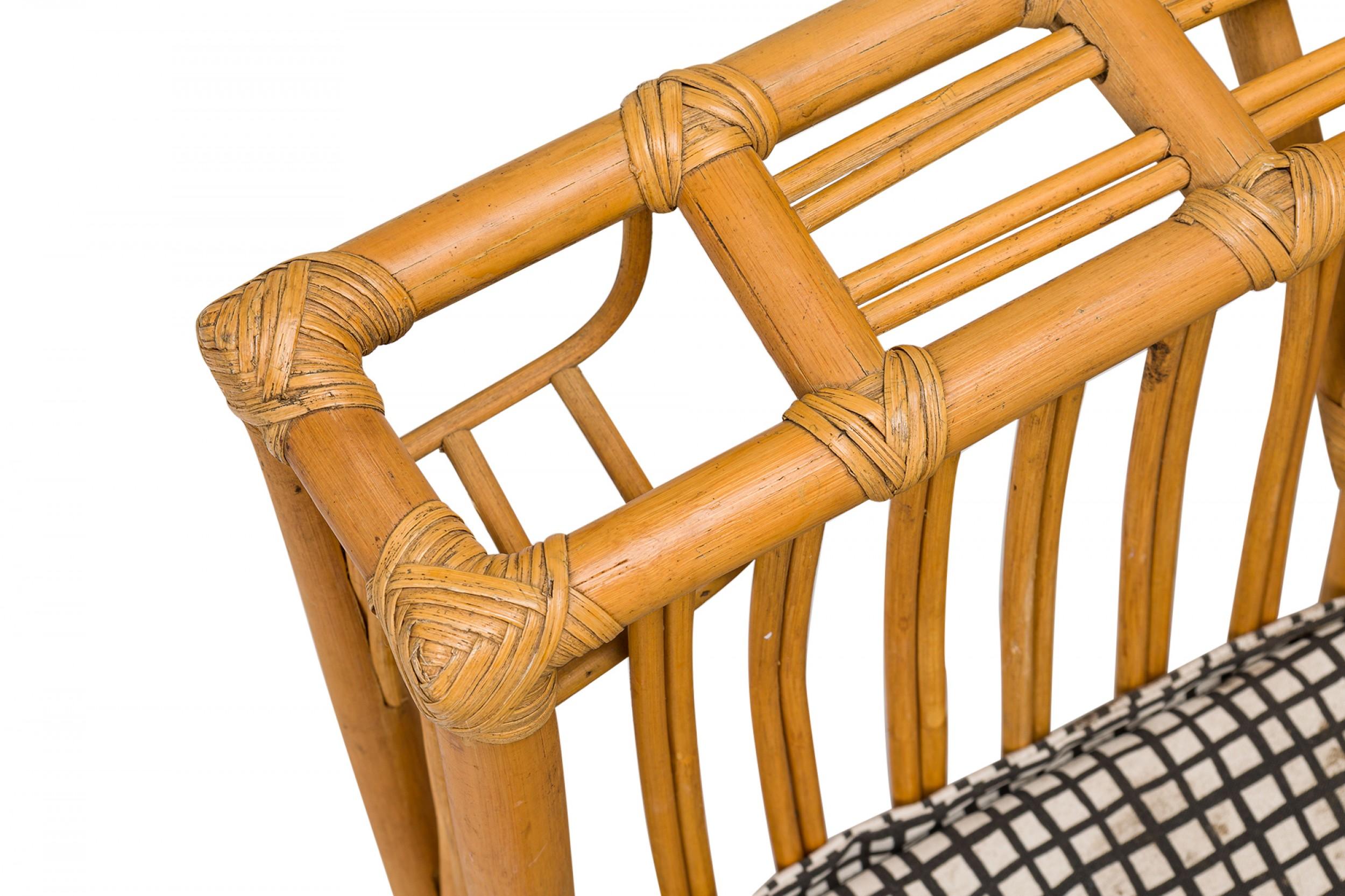 Rustic Light Split Reed and Rattan Lounge Armchairs 8