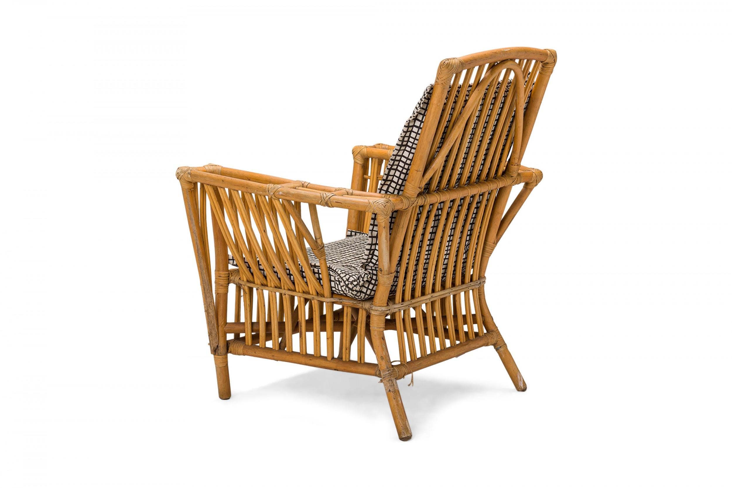 Rustic Light Split Reed and Rattan Lounge Armchairs 1