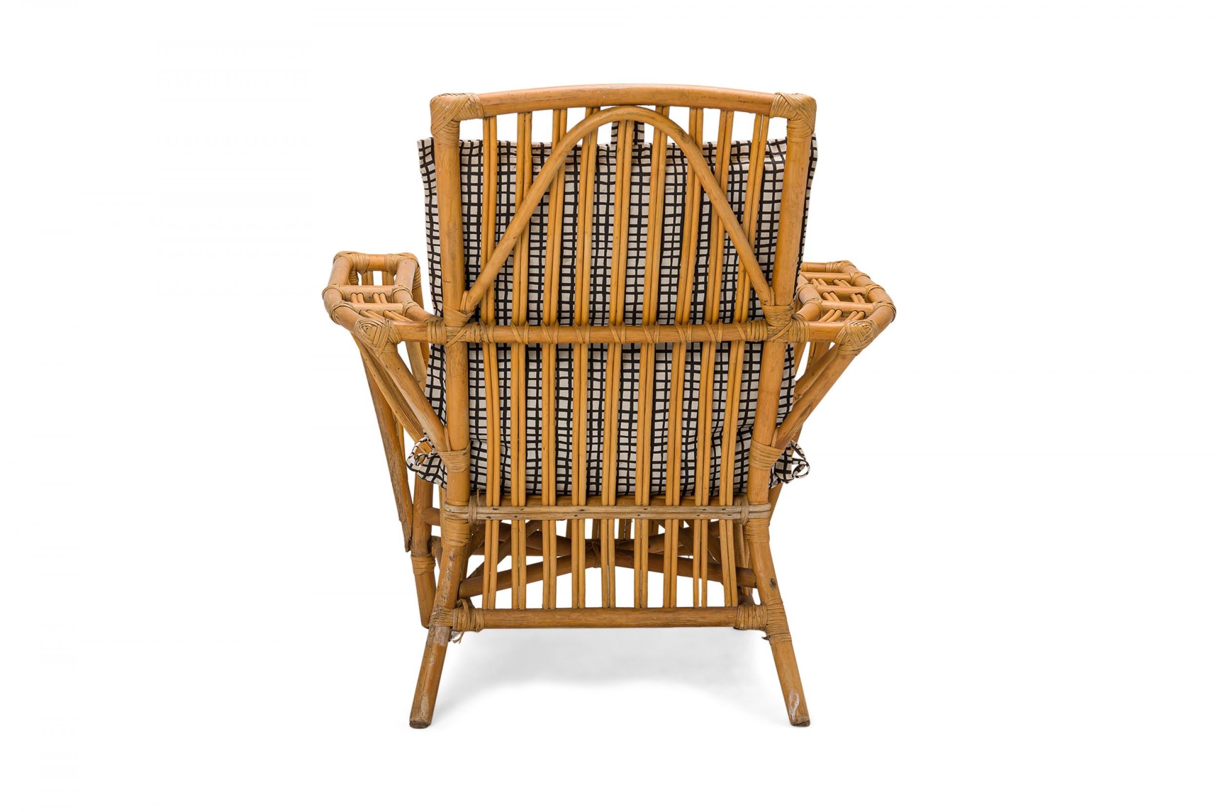 Rustic Light Split Reed and Rattan Lounge Armchairs 2