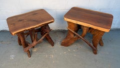 Rustic Live-Edge Black Walnut End Tables