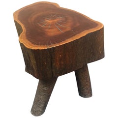 Table d'appoint rustique en bois d'eucalyptus « Live Edge »