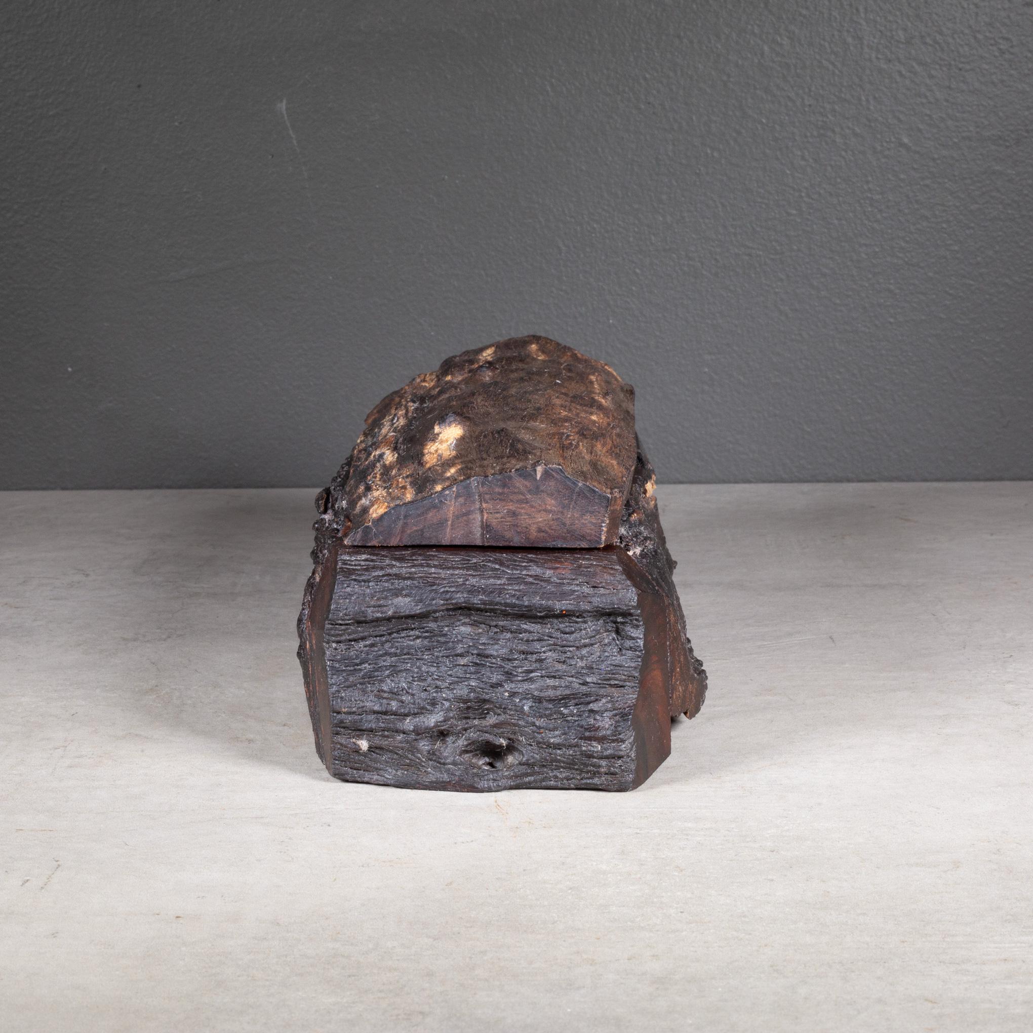 Velvet Rustic Live Edge Rosewood Box c.1940 For Sale