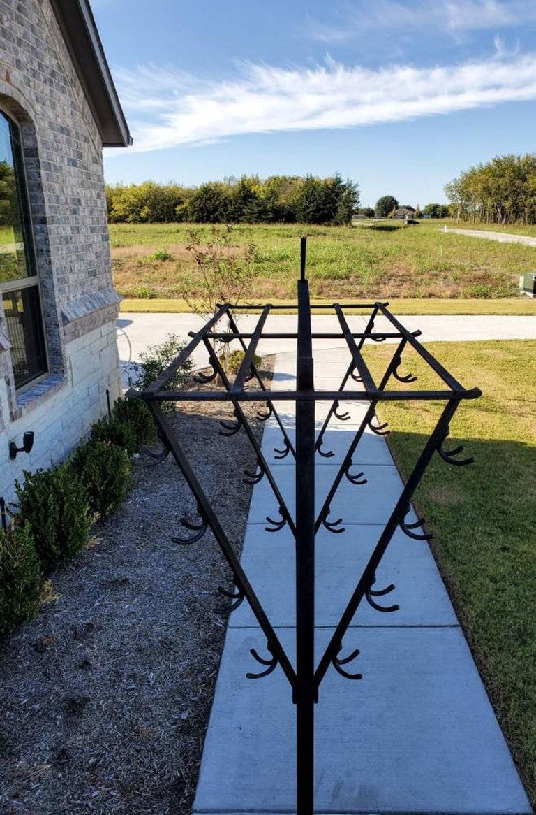 Rustic Lodge Style Iron Deer Hall Tree For Sale at 1stDibs