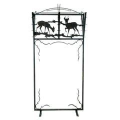 Rustic Lodge Style Forged Iron Deer Hall Tree