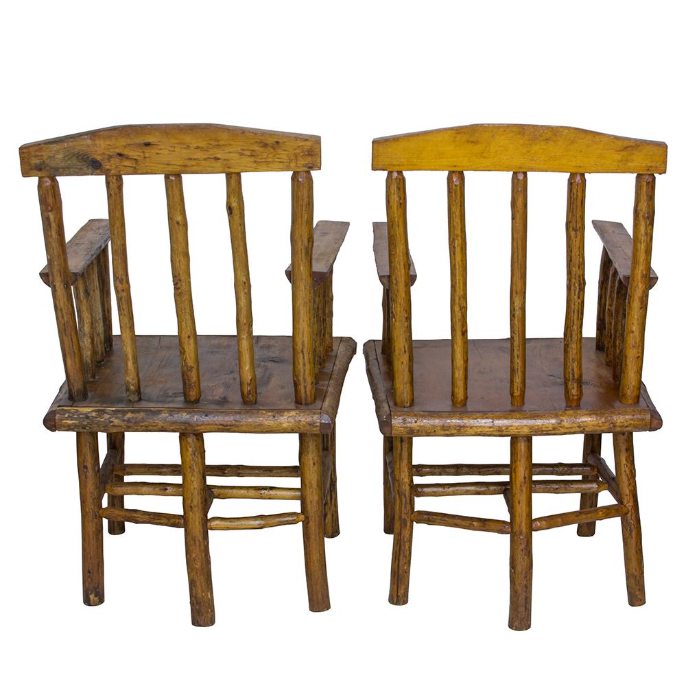 Rustic Log Cabin Armchairs In Good Condition In Aurora, OR