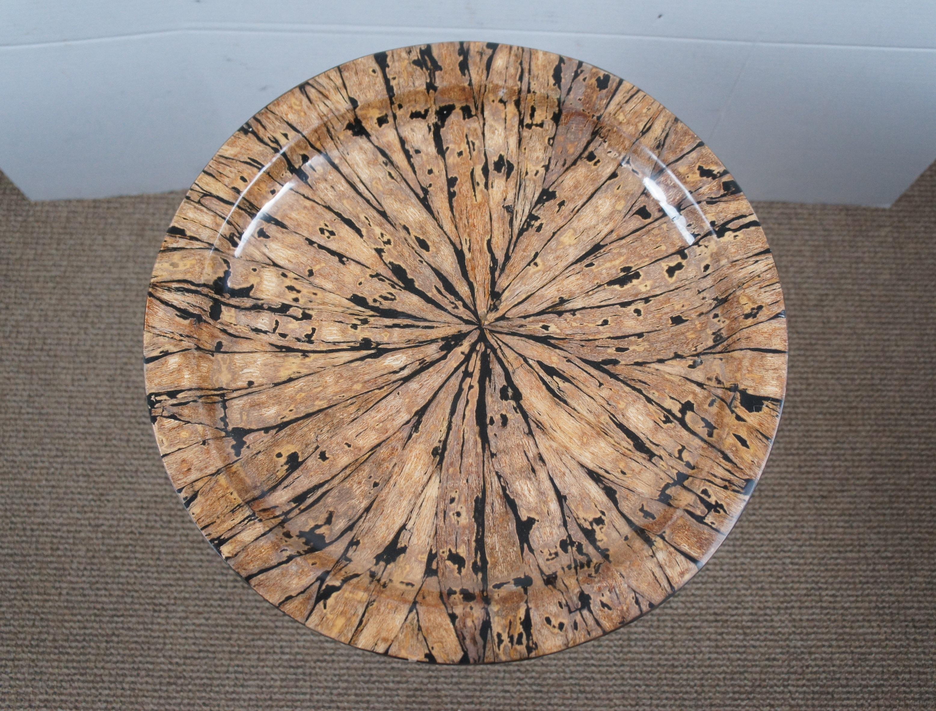 Rustic Log Cabin Lodge Country Hunt Theme Faux Antler Horn Side Table 24