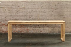 Rustic Long Narrow Modern White Oak Wood Console Table Parsons Style