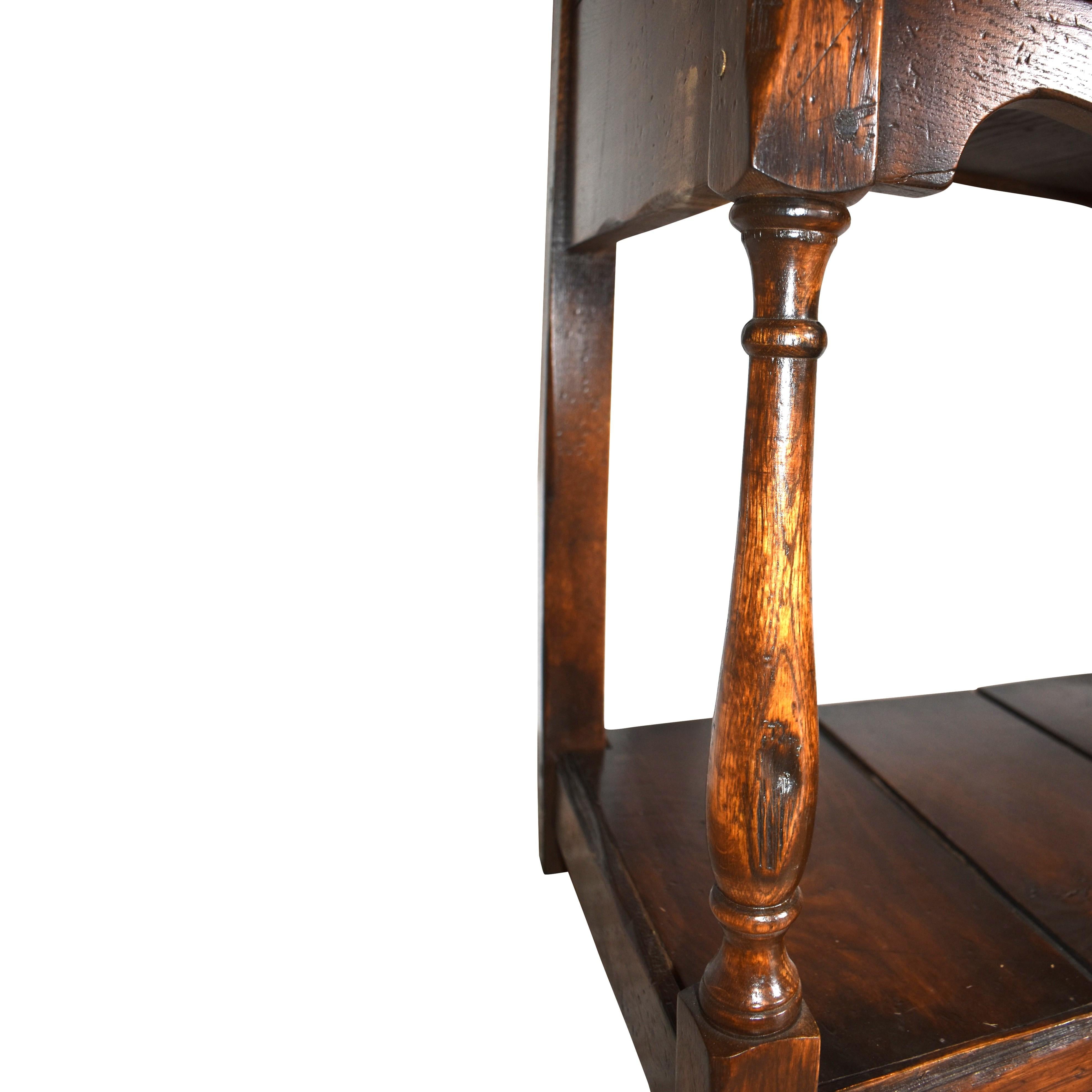 Rustic Long Oak Display Hutch with Drawers, circa 1900 For Sale 1
