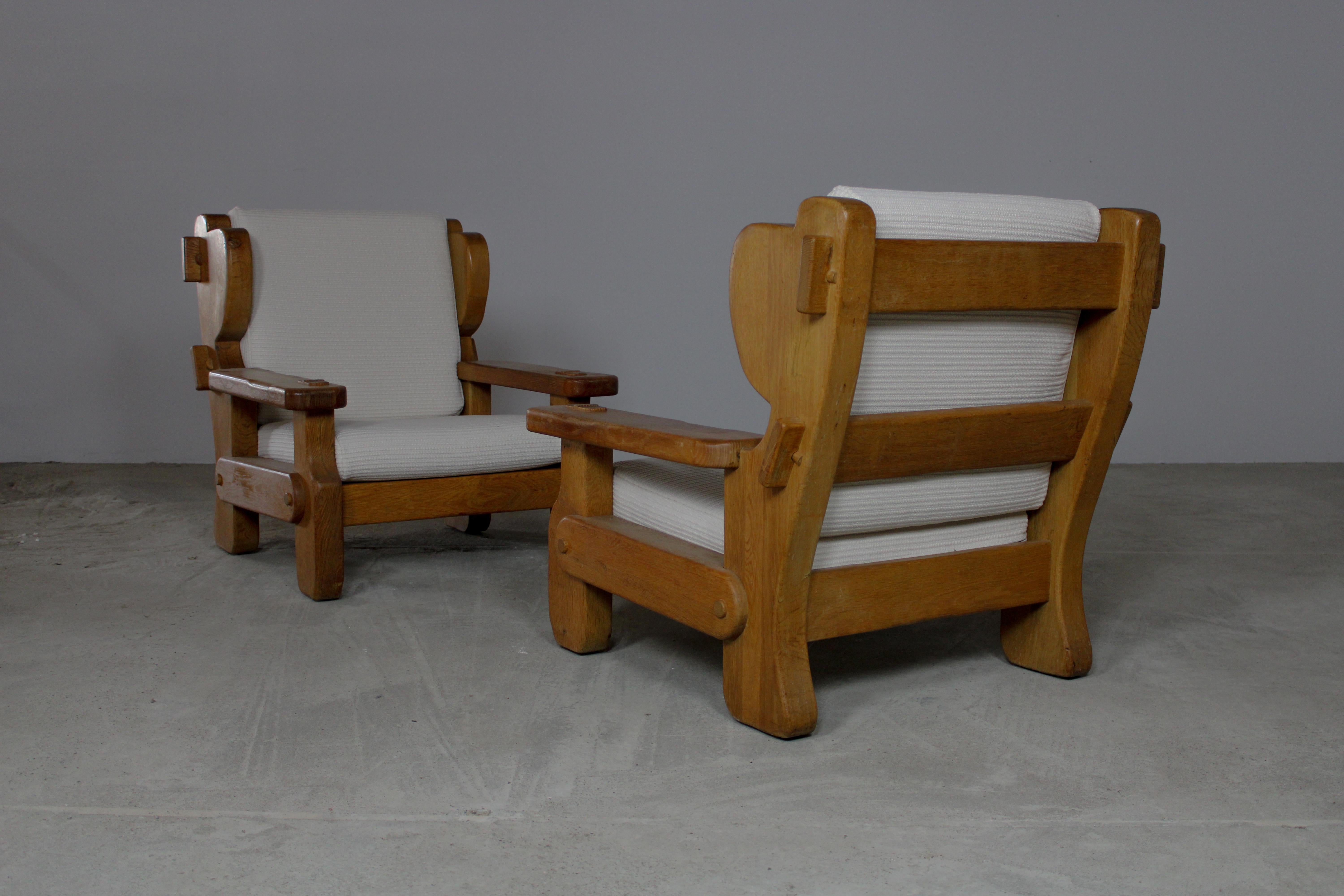 Rustic Lounge chairs, Belgium 1970s In Excellent Condition For Sale In MOOKHOEK, NL