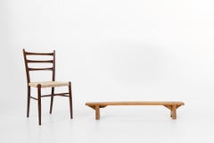 Rustic low bench in solid wood, France ca. 1850