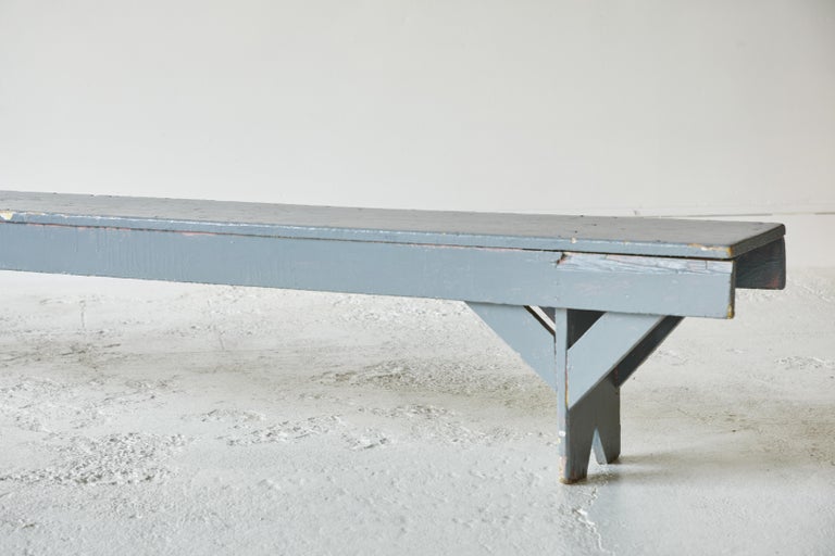 Rustic Low Painted Bucket Bench at 1stDibs