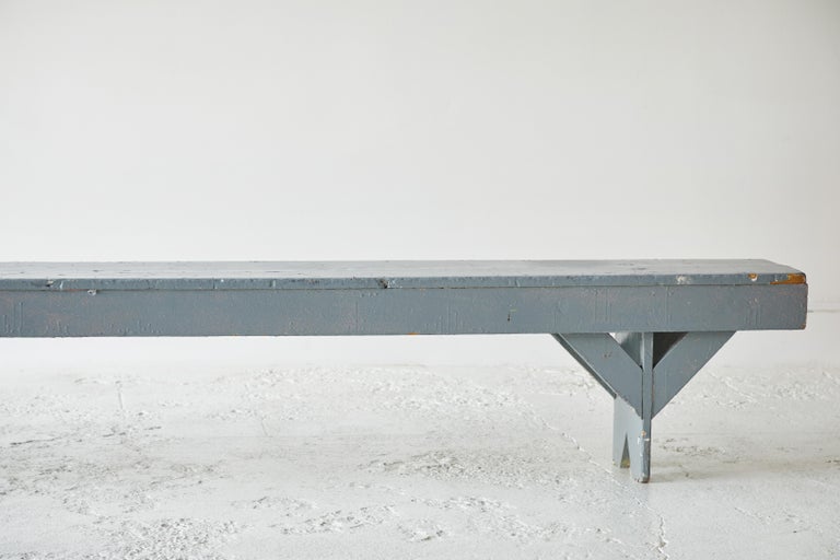 Rustic Low Painted Bucket Bench at 1stDibs