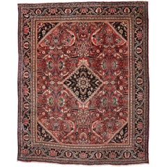 Vintage Persian Mahal Area Rug with Modern Rustic Style