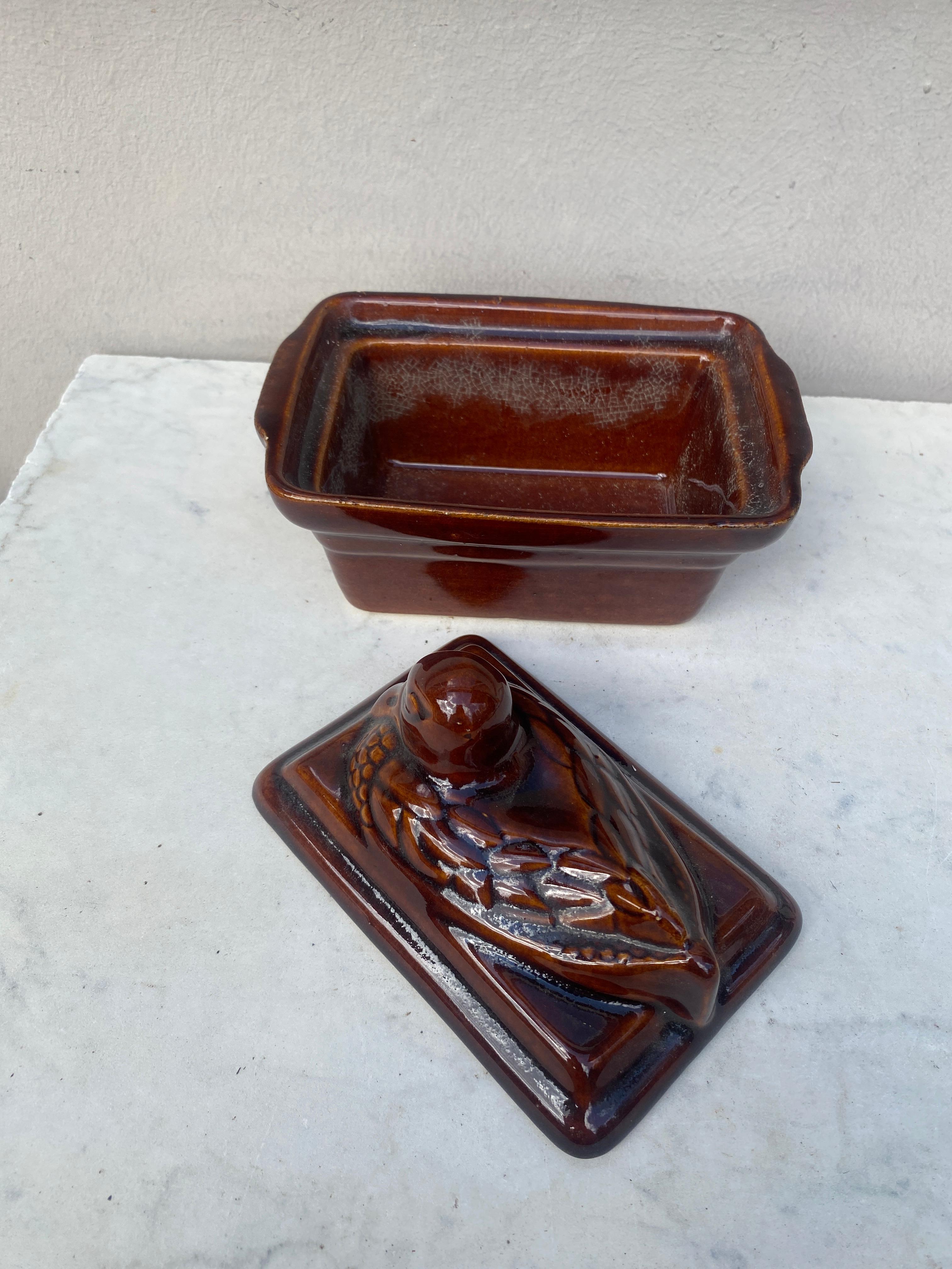 Country Rustic Majolica Bird Tureen, circa 1950 in vendita