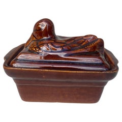 Rustic Majolica Bird Tureen, circa 1950