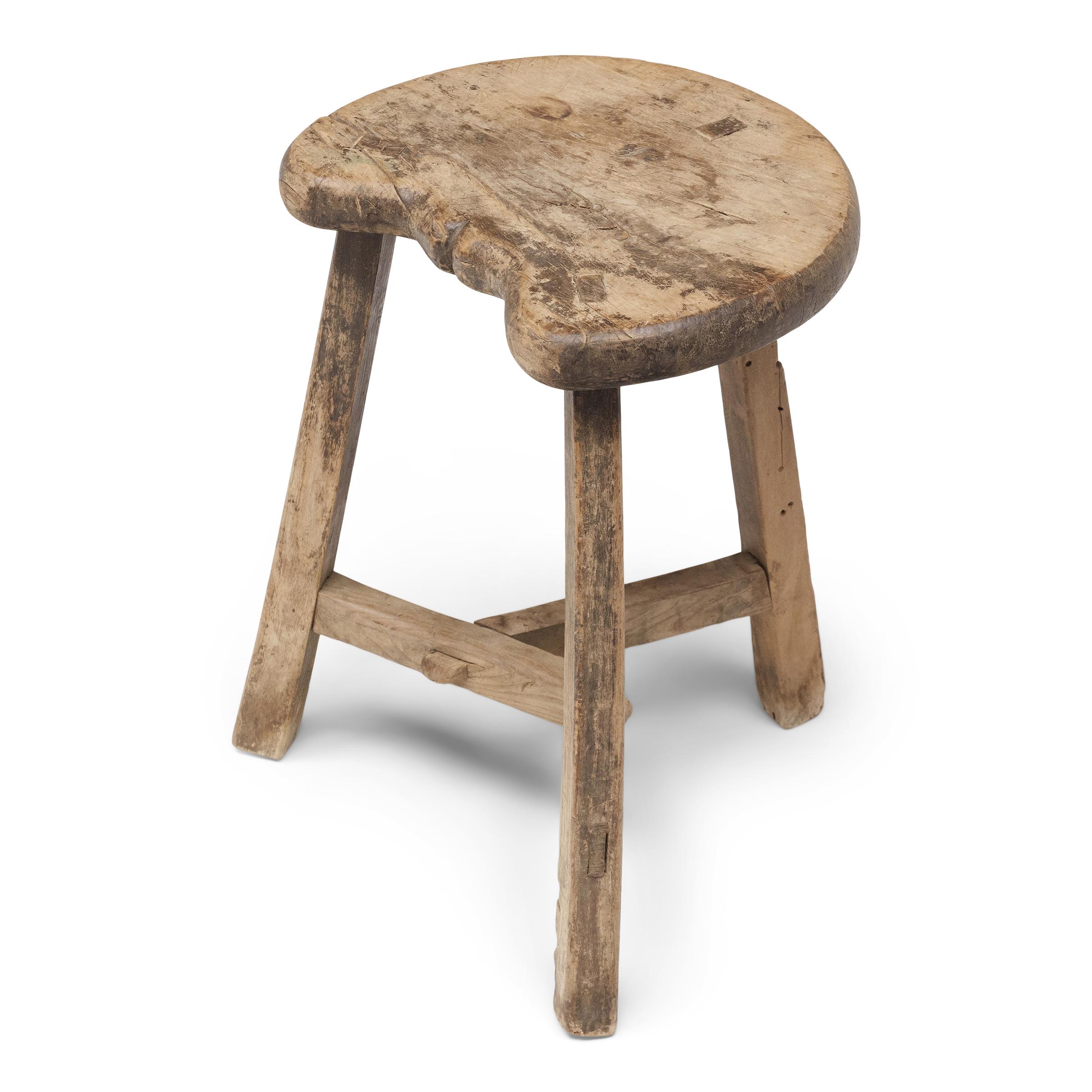 Chinese Rustic Man in the Moon Stool, c. 1900