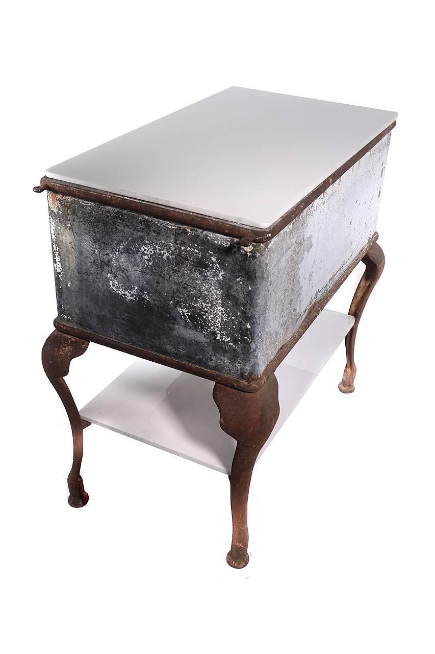 Rustic Medical Side Table In Distressed Condition In Peekskill, NY