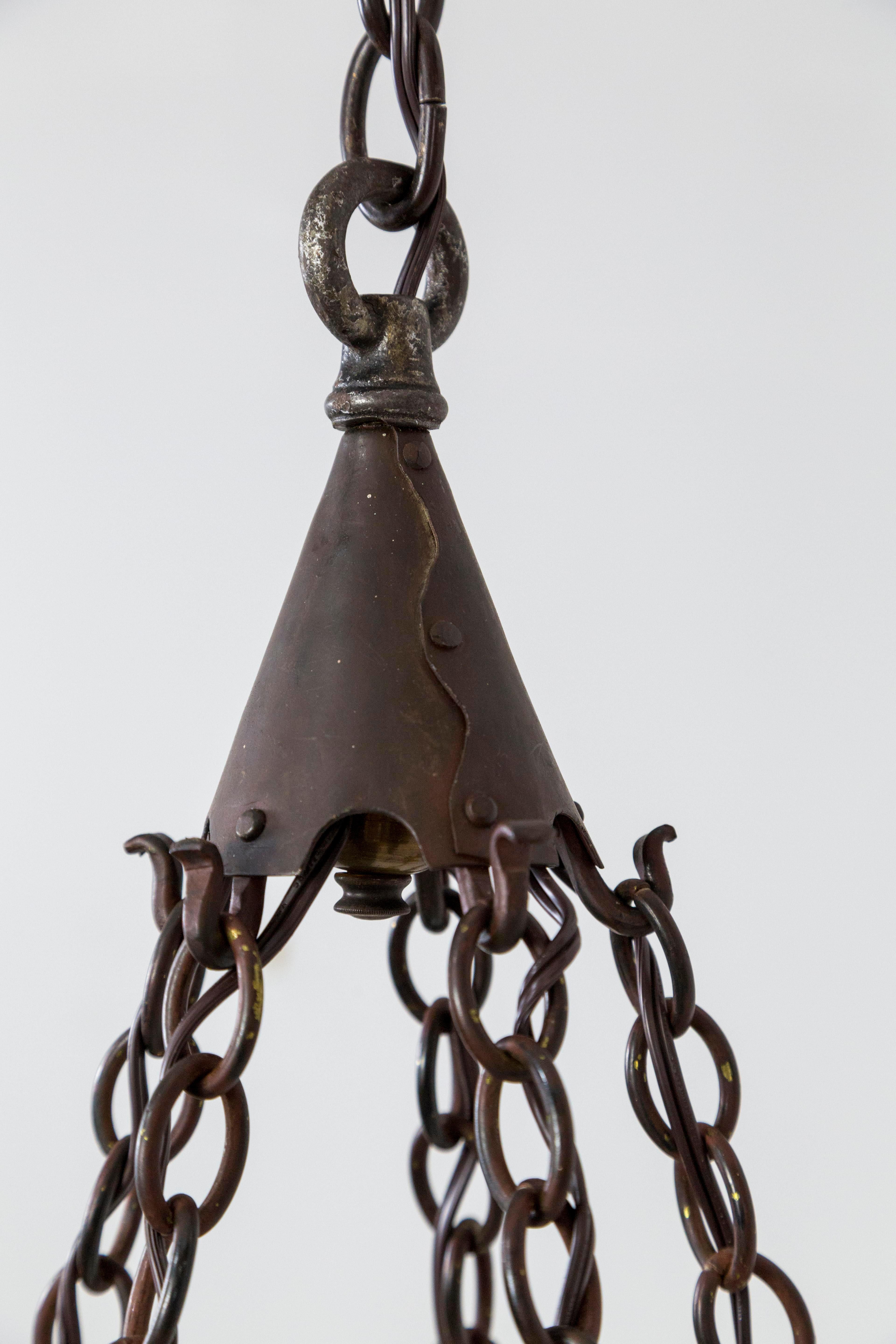 Rustic Medieval Style Wrought Iron Chandelier 1