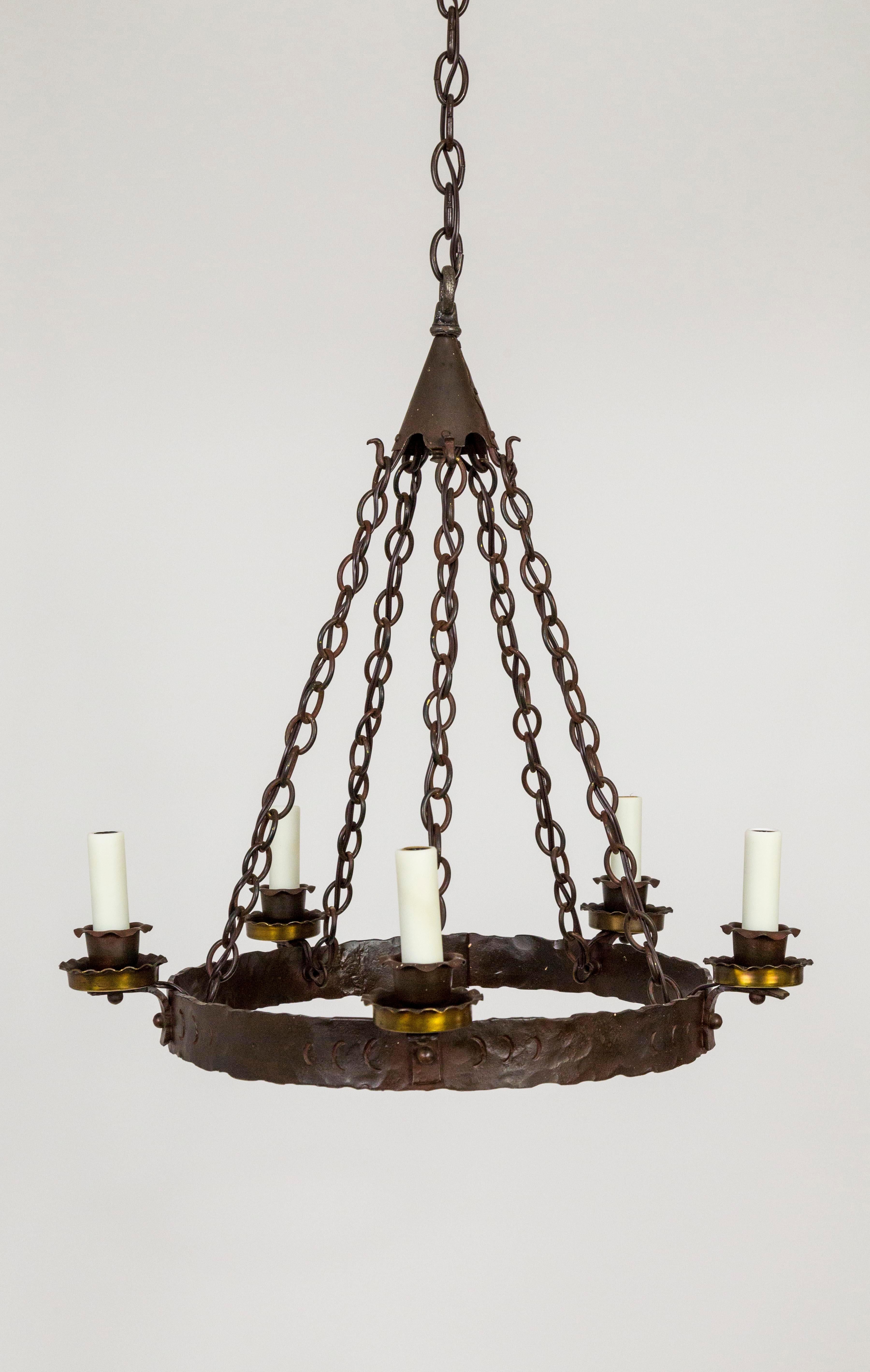 Rustic Medieval Style Wrought Iron Chandelier 2