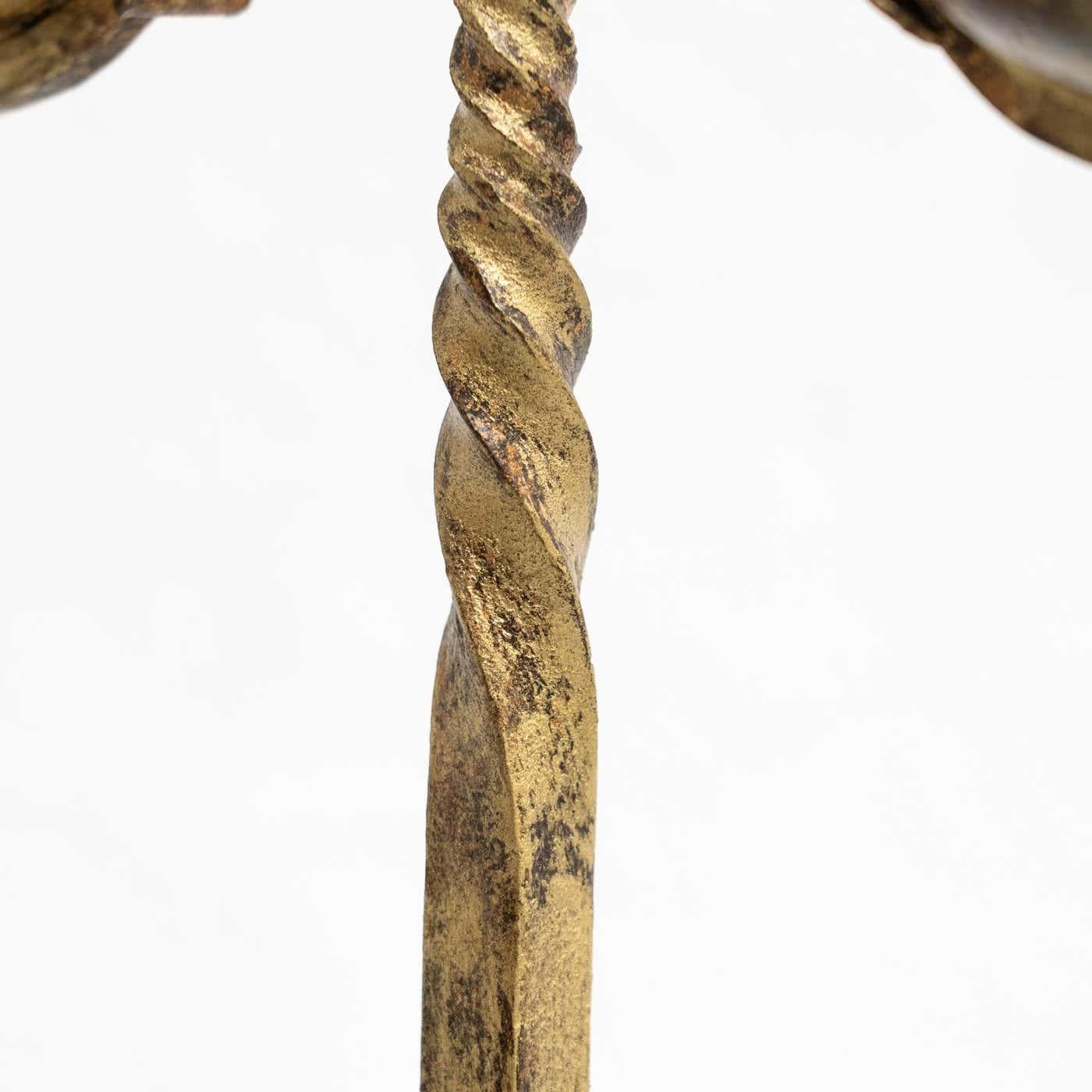 Rustic Metal Candle Holder, circa 1940 4