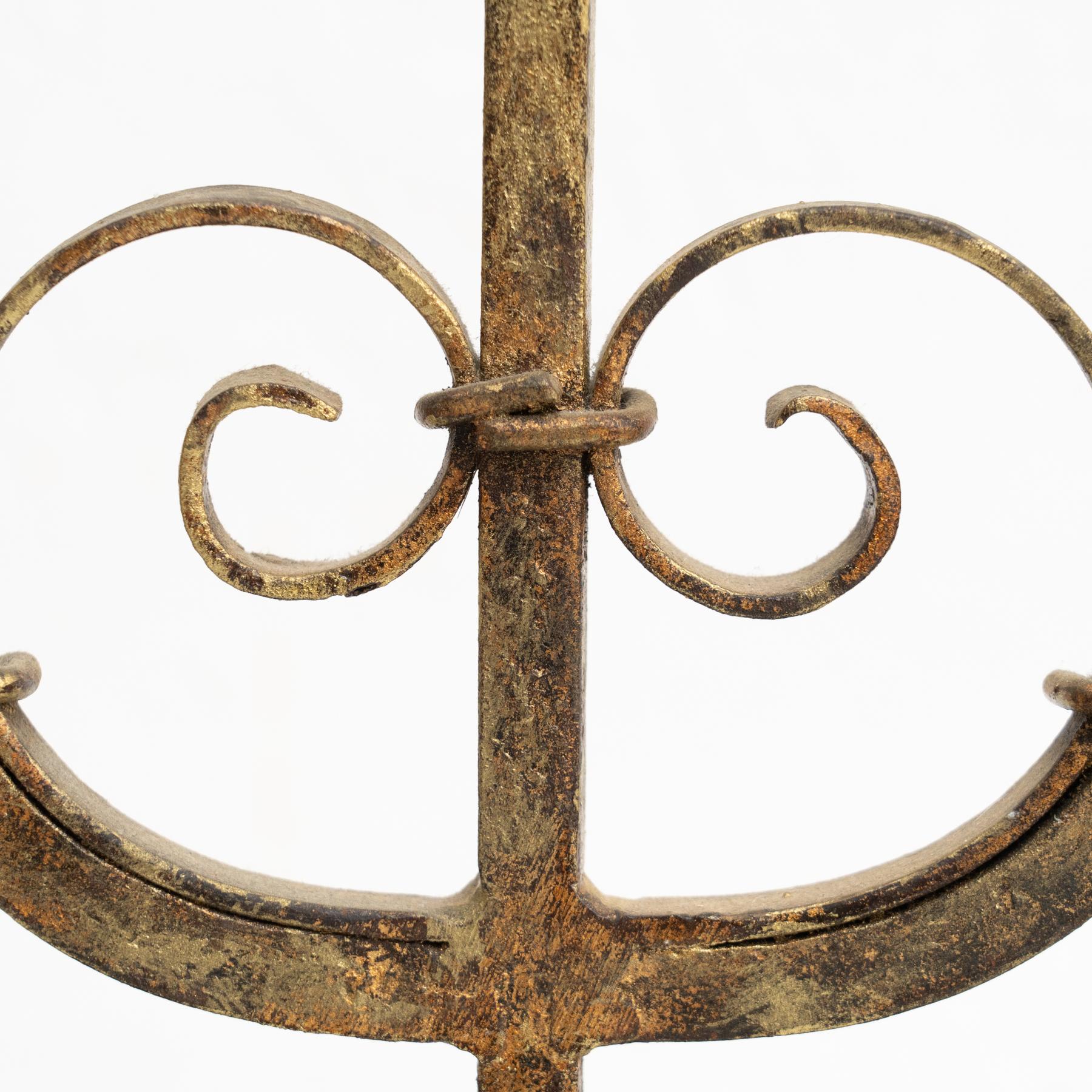 Rustic Metal Candle Holder, circa 1940 For Sale 7
