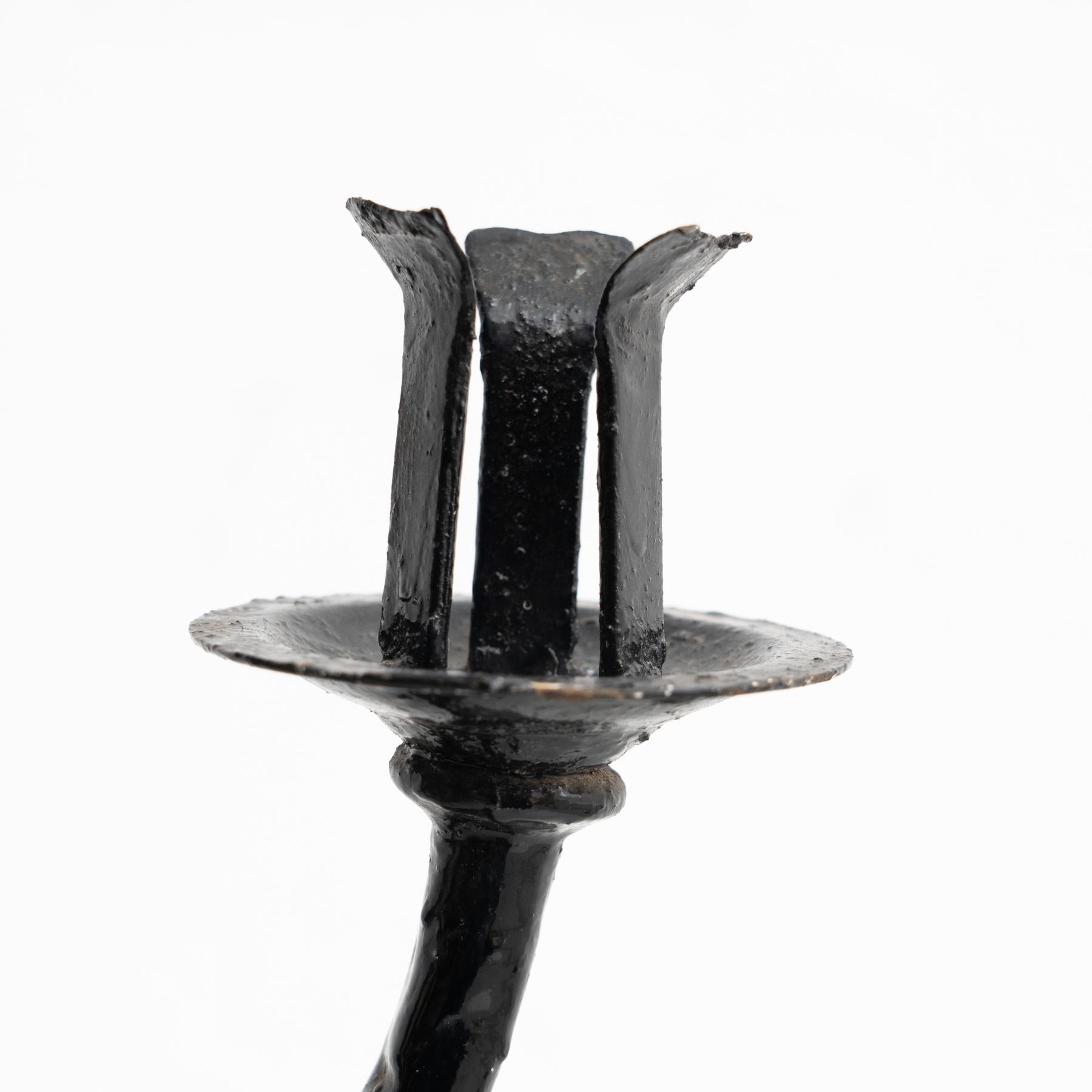 Rustic Metal Candle Holder, circa 1940 For Sale 9