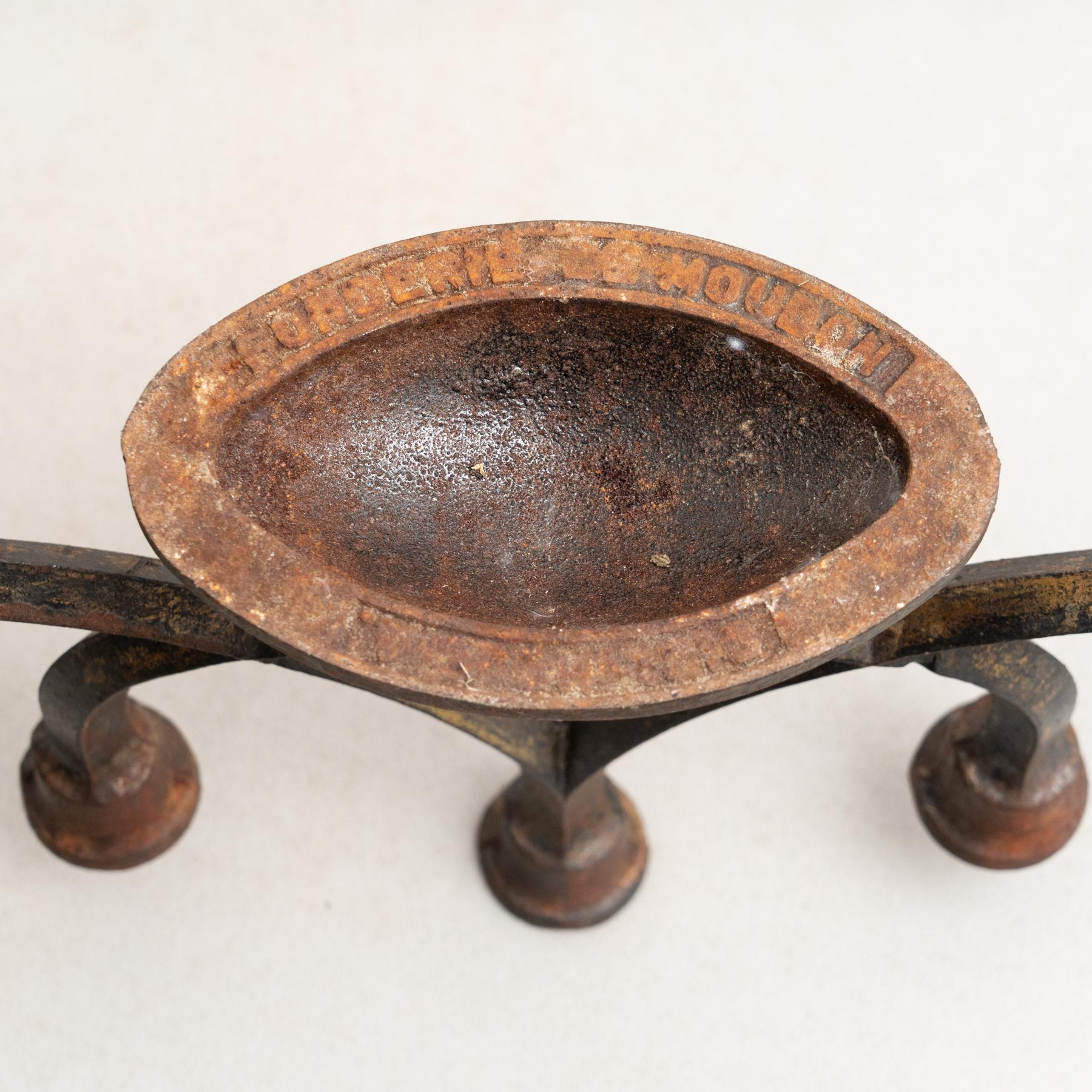 Rustic Metal Candle Holder, circa 1940 For Sale 10