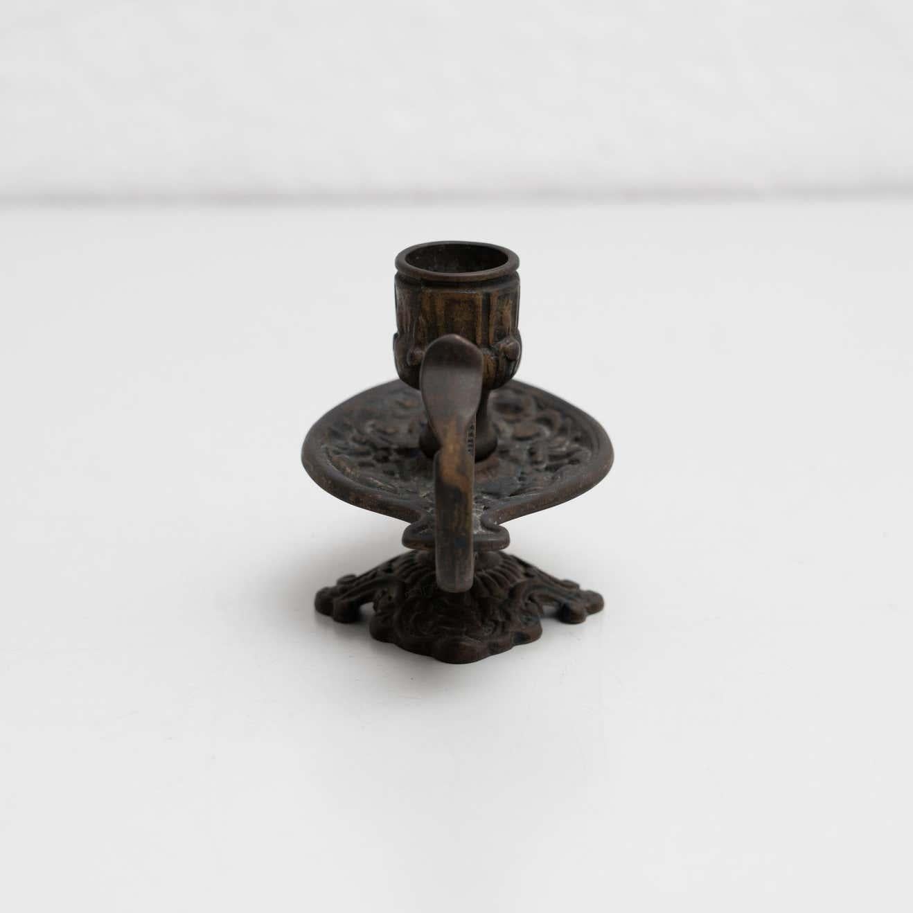 Rustic Metal Candle Holder, circa 1950 For Sale 5