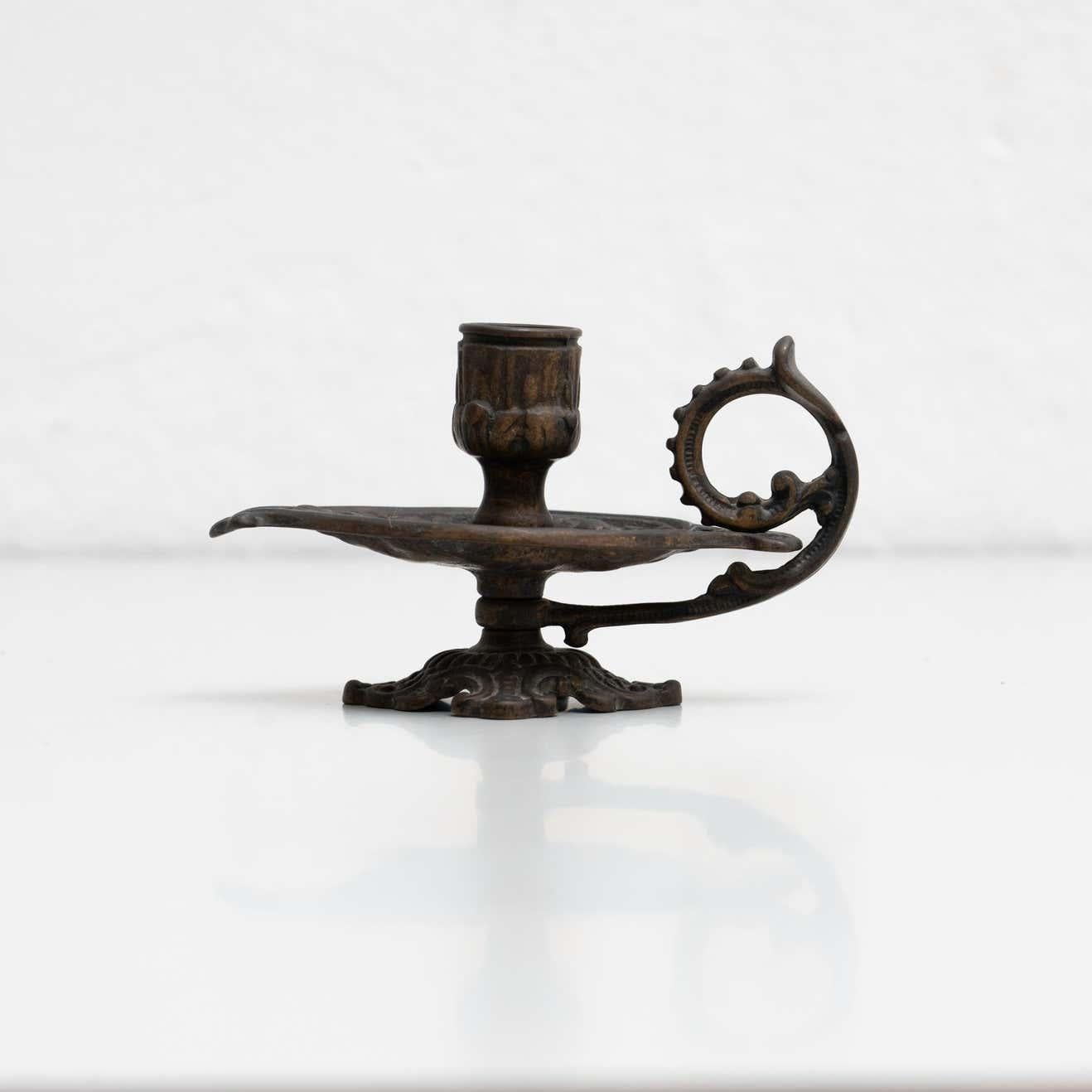 Rustic Metal Candle Holder, circa 1950 For Sale 7